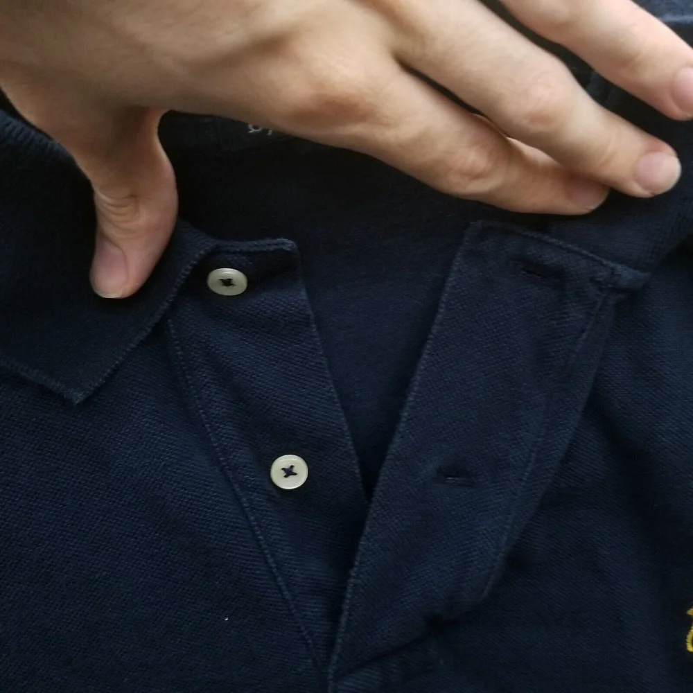 Polo by Ralph Lauren Navy Short Sleeve Polo with Yellow Pony Logo